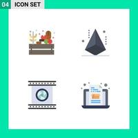 4 Creative Icons Modern Signs and Symbols of farm camera lenses harvest geometry photographic lenses Editable Vector Design Elements