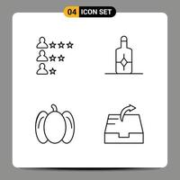 Universal Icon Symbols Group of 4 Modern Filledline Flat Colors of business vegetables network sunblock mailbox Editable Vector Design Elements