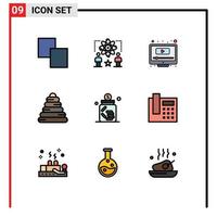 Universal Icon Symbols Group of 9 Modern Filledline Flat Colors of investment banking computer toy baby Editable Vector Design Elements