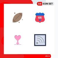 4 Creative Icons Modern Signs and Symbols of ball gender usa usa connection Editable Vector Design Elements