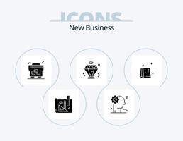 New Business Glyph Icon Pack 5 Icon Design. . diamond . business. business . money vector