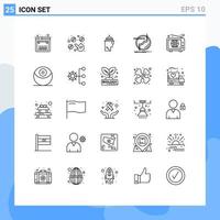 25 Creative Icons Modern Signs and Symbols of web link hand connection chain Editable Vector Design Elements