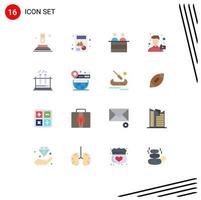 Modern Set of 16 Flat Colors Pictograph of lab photo court man camera Editable Pack of Creative Vector Design Elements