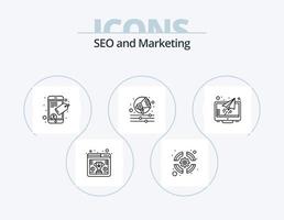 seo línea icono paquete 5 5 icono diseño. buscar. etiqueta. SEO pantalla vector