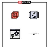 4 Creative Icons Modern Signs and Symbols of box coding shepping music development Editable Vector Design Elements