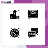 Group of Solid Glyphs Signs and Symbols for award forbidden won photo warning Editable Vector Design Elements