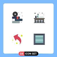 4 Creative Icons Modern Signs and Symbols of books share cd night left Editable Vector Design Elements