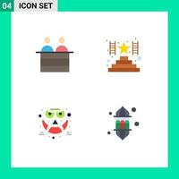 Pictogram Set of 4 Simple Flat Icons of court halloween person award lantern Editable Vector Design Elements
