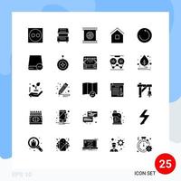 Universal Icon Symbols Group of 25 Modern Solid Glyphs of shack house camera lenses home special Editable Vector Design Elements