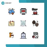 Pictogram Set of 9 Simple Filledline Flat Colors of resize editing key edit couple proposal Editable Vector Design Elements