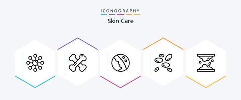 Skin 25 Line icon pack including cholesterol. white blood cells. rheumatism. wbcs. skin care vector