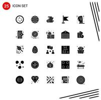 Stock Vector Icon Pack of 25 Line Signs and Symbols for world location network flag ghold Editable Vector Design Elements