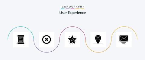 User Experience Glyph 5 Icon Pack Including letter . man. map . vector