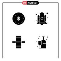 4 Creative Icons Modern Signs and Symbols of business side yen startup supermarket Editable Vector Design Elements