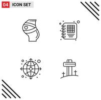 Universal Icon Symbols Group of 4 Modern Filledline Flat Colors of belt globe pregnant diary web Editable Vector Design Elements