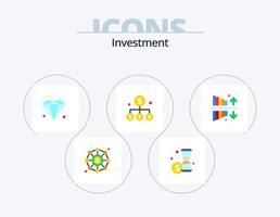 Investment Flat Icon Pack 5 Icon Design. investment. expenses. investment. money. business vector