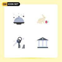 Set of 4 Commercial Flat Icons pack for dome security robbit nature deposit Editable Vector Design Elements