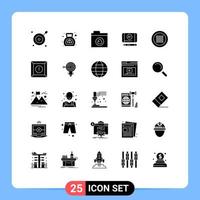 Set of 25 Modern UI Icons Symbols Signs for streamline layout cloud grid achieve Editable Vector Design Elements