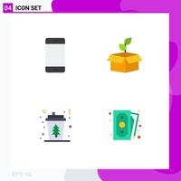 Modern Set of 4 Flat Icons and symbols such as computers power hardware ecology cup Editable Vector Design Elements