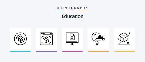 Education Line 5 Icon Pack Including school. education. science. school. learning. Creative Icons Design vector