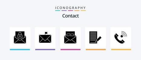 Contact Glyph 5 Icon Pack Including letter. contact. flagged. communication. email. Creative Icons Design vector