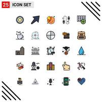 Set of 25 Modern UI Icons Symbols Signs for hardware devices graph computers usb Editable Vector Design Elements