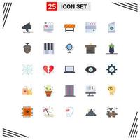 Universal Icon Symbols Group of 25 Modern Flat Colors of card lock financier database road Editable Vector Design Elements