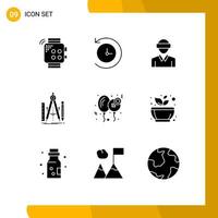 9 Creative Icons Modern Signs and Symbols of tool geometry glasses design man Editable Vector Design Elements