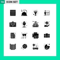 Stock Vector Icon Pack of 16 Line Signs and Symbols for health bag funnel room class Editable Vector Design Elements