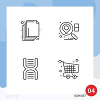 4 Creative Icons Modern Signs and Symbols of arrange physics location biology cart Editable Vector Design Elements