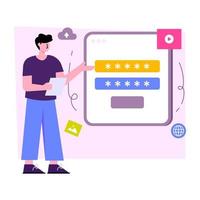 ilustración de diseño editable de seguridad de contraseña vector