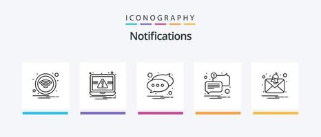 notificaciones línea 5 5 icono paquete incluso carpeta. no. alarma. mensaje. error. creativo íconos diseño vector