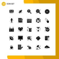 25 Thematic Vector Solid Glyphs and Editable Symbols of free ecommerce gift search radioactive Editable Vector Design Elements