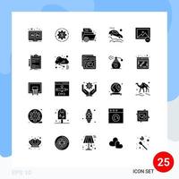 Set of 25 Modern UI Icons Symbols Signs for online folder make education e Editable Vector Design Elements