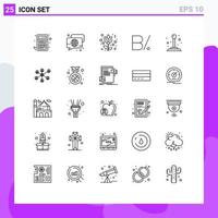 Pack of 25 creative Lines of control panama speech currency rose Editable Vector Design Elements