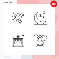 User Interface Pack of 4 Basic Filledline Flat Colors of achievement sent education nature retro Editable Vector Design Elements