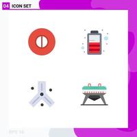 4 Creative Icons Modern Signs and Symbols of ancient science battery biology gymnastics Editable Vector Design Elements