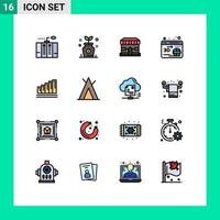 16 Creative Icons Modern Signs and Symbols of chart globe tree printer store Editable Creative Vector Design Elements