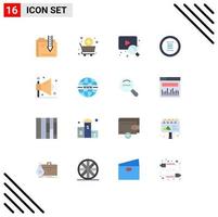 Group of 16 Modern Flat Colors Set for business menu shopping hamburger app Editable Pack of Creative Vector Design Elements