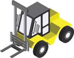 forklift machine illustration in 3D isometric style vector