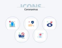 coronavirus plano icono paquete 5 5 icono diseño. buscar. seguro. edificio. proteccion. limpiar vector