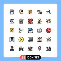 Universal Icon Symbols Group of 25 Modern Filled line Flat Colors of dollor connect document mouse pencil Editable Vector Design Elements