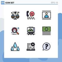9 Creative Icons Modern Signs and Symbols of speedometer dashboard contact picture person Editable Vector Design Elements