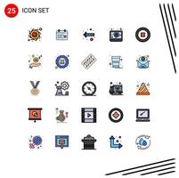 25 User Interface Filled line Flat Color Pack of modern Signs and Symbols of income user direction interface laptop Editable Vector Design Elements