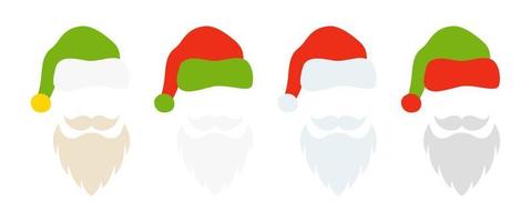 Beard with christmas hat on white background vector