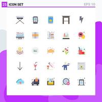 25 Creative Icons Modern Signs and Symbols of ui power lock table desk Editable Vector Design Elements