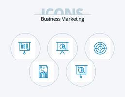 Business Marketing Blue Icon Pack 5 Icon Design. presentation. business. pie. money vector