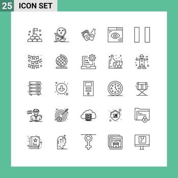 moderno conjunto de 25 líneas pictografía de celebrar programación botella página diseño editable vector diseño elementos