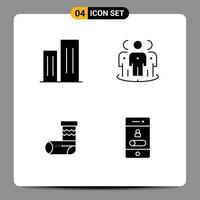 Universal Icon Symbols Group of 4 Modern Solid Glyphs of architecture marketing district audience christmas Editable Vector Design Elements