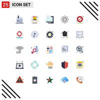 Group of 25 Flat Colors Signs and Symbols for lifesaver notification education block data scince Editable Vector Design Elements